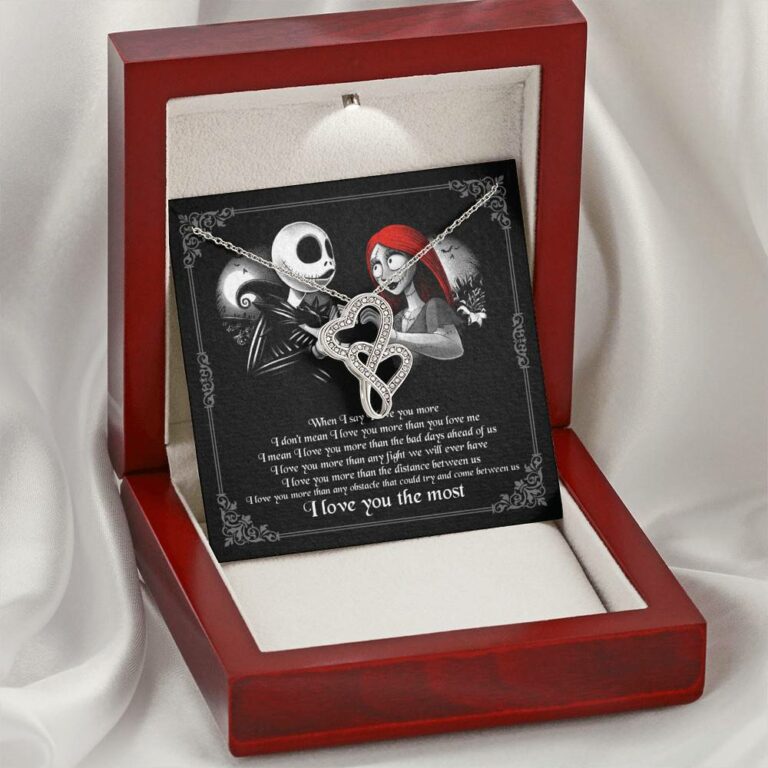 When I Say I Love You More I Love You The Most Jack Sally Double Hearts Necklace