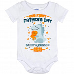 Personalized Photo Our First baby, White, Baby Onesie - 12 Month