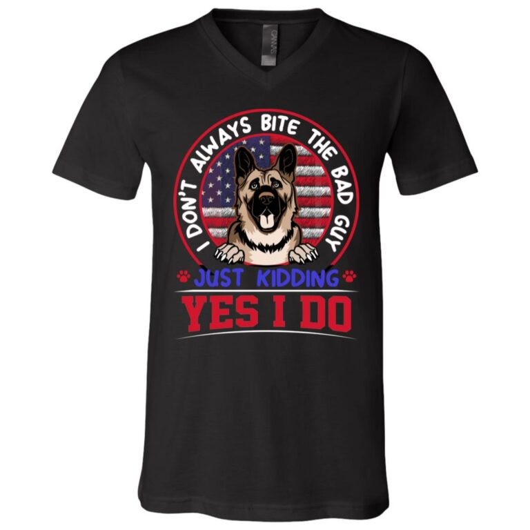 I Don't Always Bite, Black, V-Neck T-Shirt
