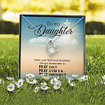 to My Daughter When You Feel Overwhelmed Pray on It Pray Over It Forever Love Pendant Necklace