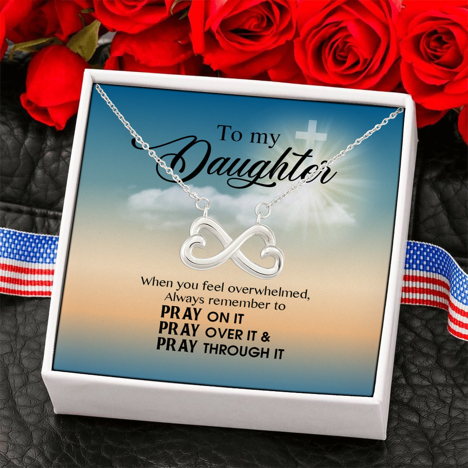 4KNG. Daughter Pray Infinity Heart Necklace (Silver) 6