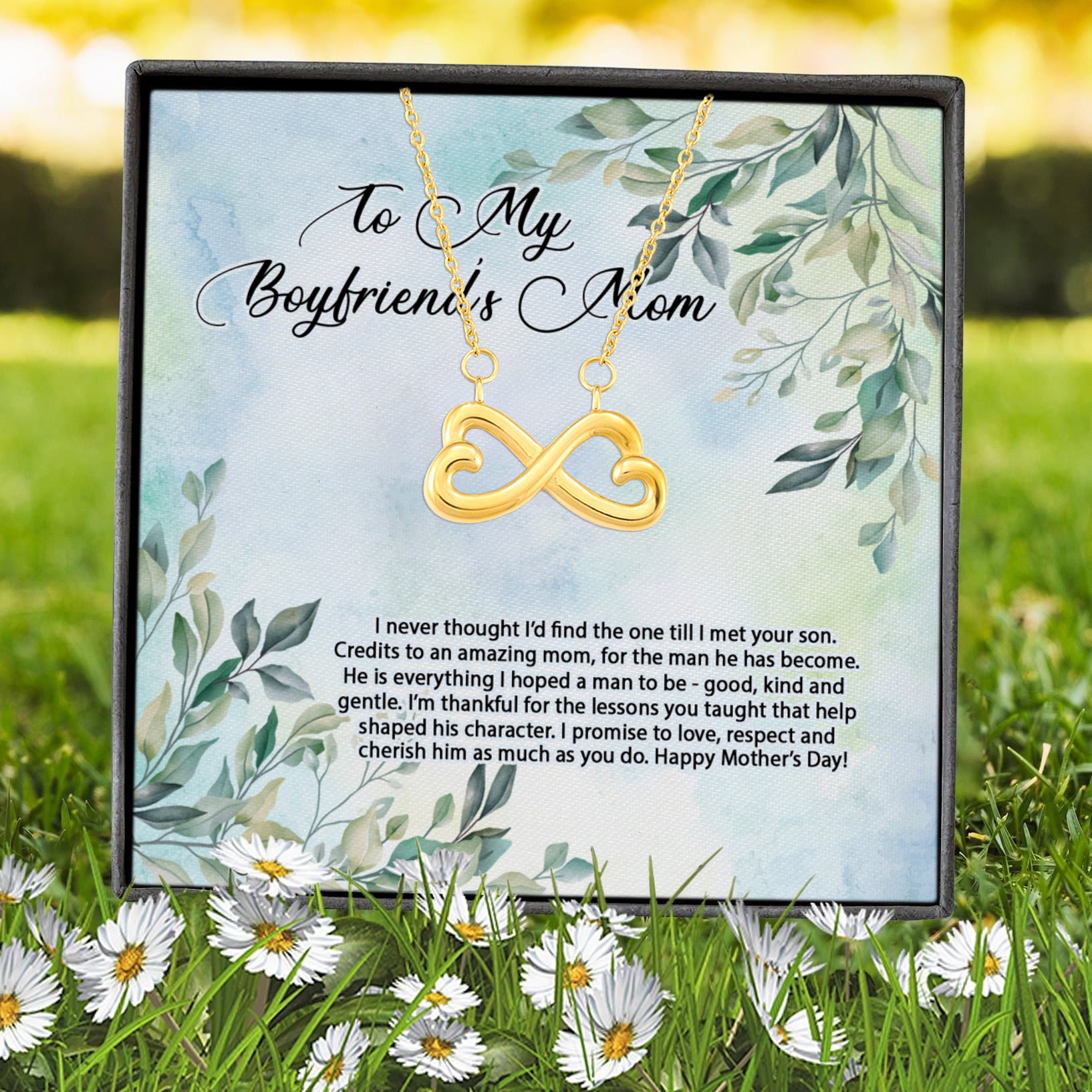 3LV. I Never Thought(4) Infinity Heart Necklace (Gold) 7