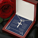 To My Man The Day I Met You I Found My Missing Piece I Love You Forever And Always Artisan Crafted Cross Necklace