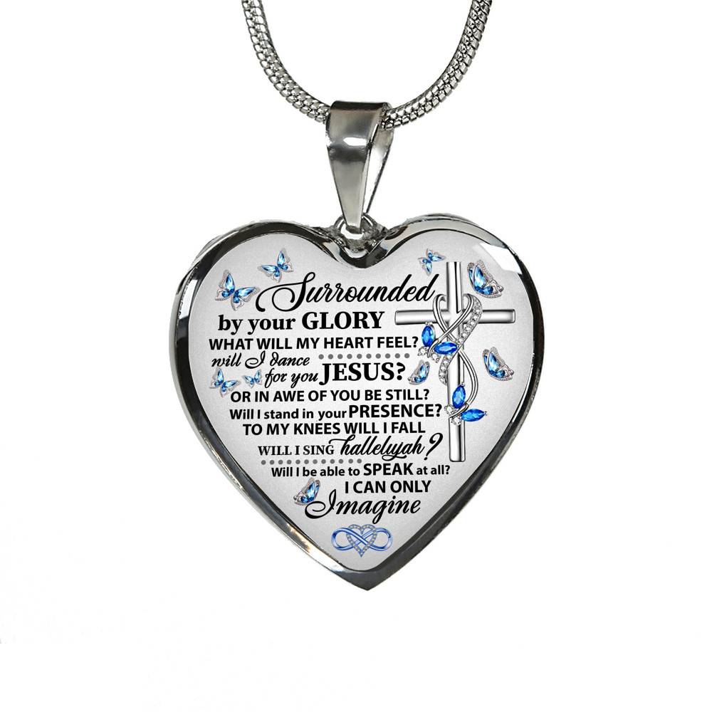 Surrounded By Your Glory What Will My Heart Feel Will I Dance For You Jesus Butterfly Heart Pendant Necklace - Bangle Surrounded By Your Glory What Will My Heart Feel Will I Dance For You Jesus Butterfly Heart Pendant Necklace - Bangle