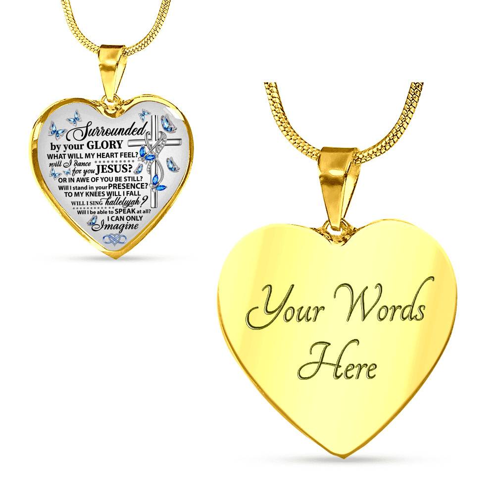 Surrounded By Your Glory What Will My Heart Feel Will I Dance For You Jesus Butterfly Heart Pendant Necklace - Bangle Surrounded By Your Glory What Will My Heart Feel Will I Dance For You Jesus Butterfly Heart Pendant Necklace - Bangle