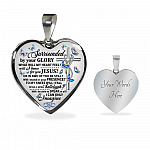 Surrounded By Your Glory What Will My Heart Feel Will I Dance For You Jesus Butterfly Heart Pendant Necklace - Bangle