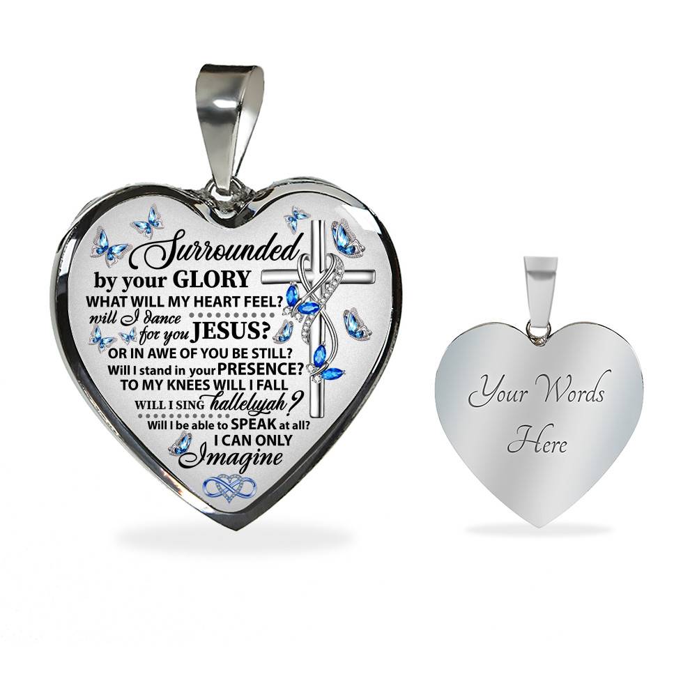 Surrounded By Your Glory What Will My Heart Feel Will I Dance For You Jesus Butterfly Heart Pendant Necklace - Bangle Surrounded By Your Glory What Will My Heart Feel Will I Dance For You Jesus Butterfly Heart Pendant Necklace - Bangle