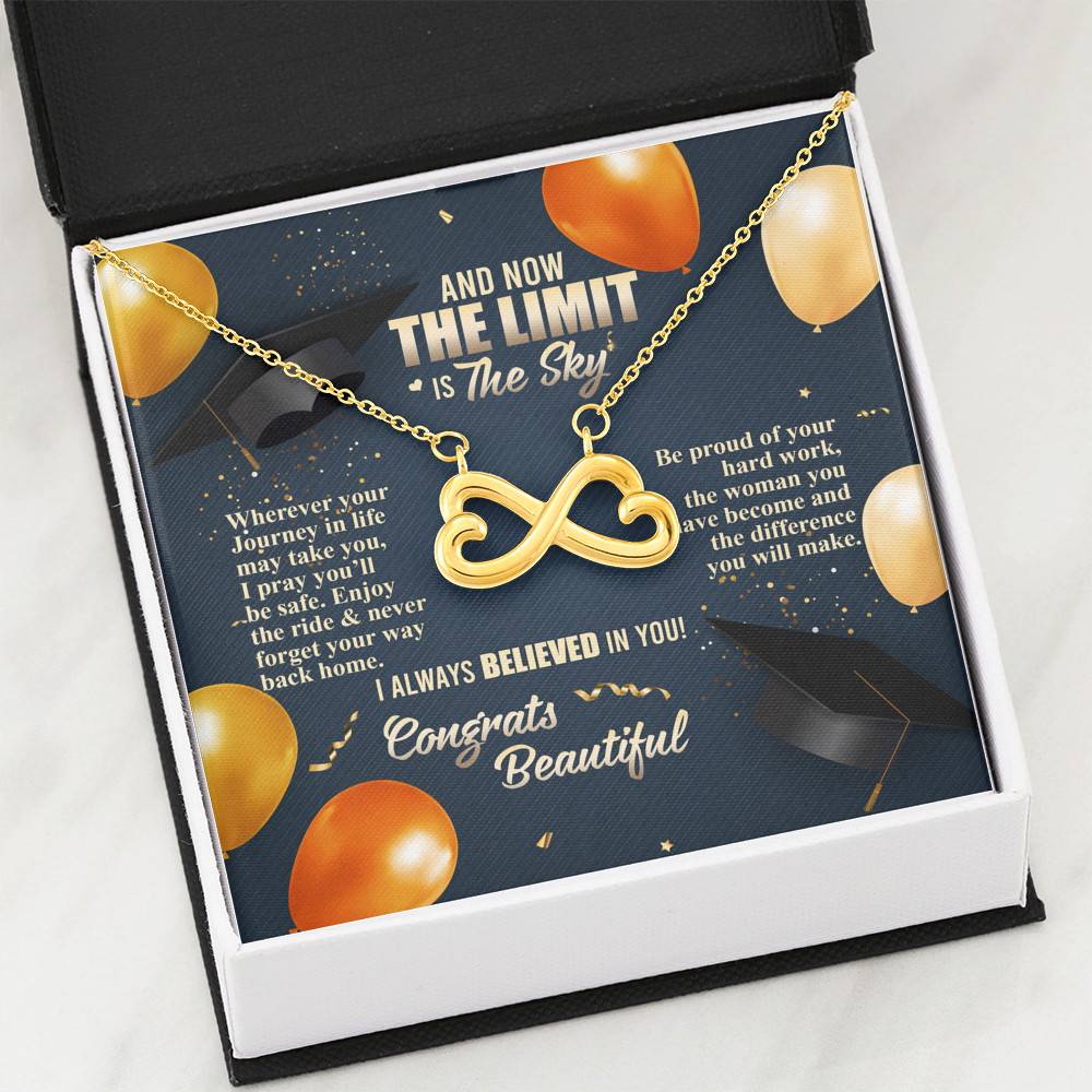 And Now The Limit Is The Sky Wherever Your Journey In Life May Take You Graduation Infinity Heart Pendant Necklace And Now The Limit Is The Sky Wherever Your Journey In Life May Take You Graduation Infinity Heart Pendant Necklace