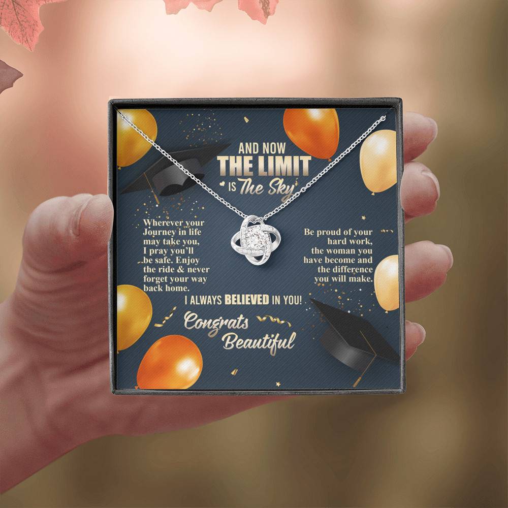And Now The Limit Is The Sky Wherever Your Journey In Life May Take You Graduation Love Knot Necklace And Now The Limit Is The Sky Wherever Your Journey In Life May Take You Graduation Love Knot Necklace