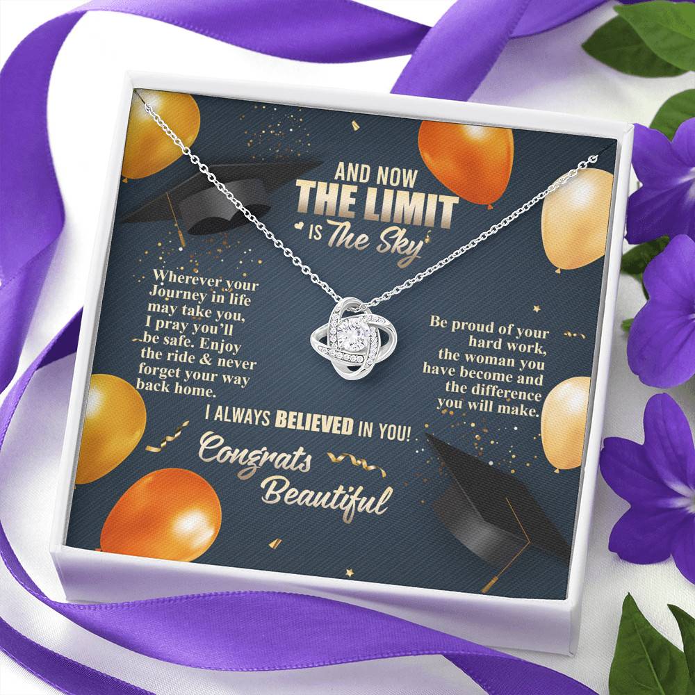 And Now The Limit Is The Sky Wherever Your Journey In Life May Take You Graduation Love Knot Necklace And Now The Limit Is The Sky Wherever Your Journey In Life May Take You Graduation Love Knot Necklace