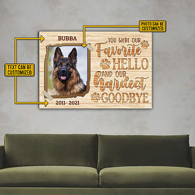 Alternative view of Personalized Photo You Were Our Favorite Hello And Our Hardest Goodbye Framed Canvas - Unframed Poster