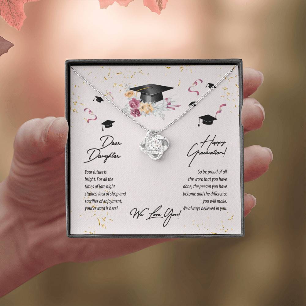 Dear Daughter Happy Graduation We Love You Love Knot Pendant Necklaces - Graduation Day Gift For Her Dear Daughter Happy Graduation We Love You Love Knot Pendant Necklaces - Graduation Day Gift For Her