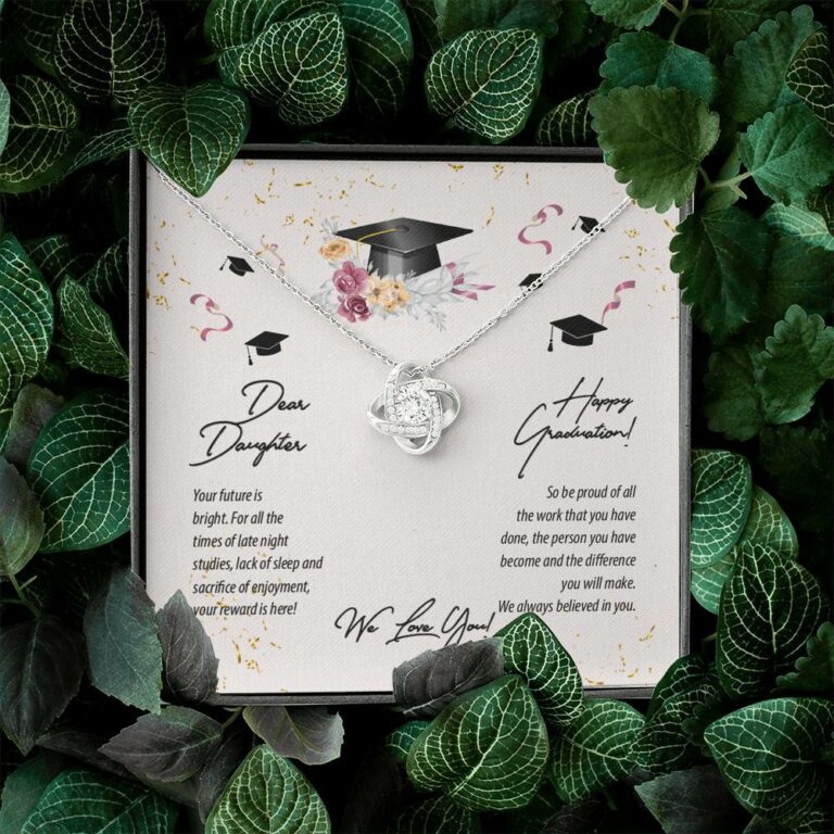 Dear Daughter Happy Graduation We Love You Love Knot Pendant Necklaces - Graduation Day Gift For Her