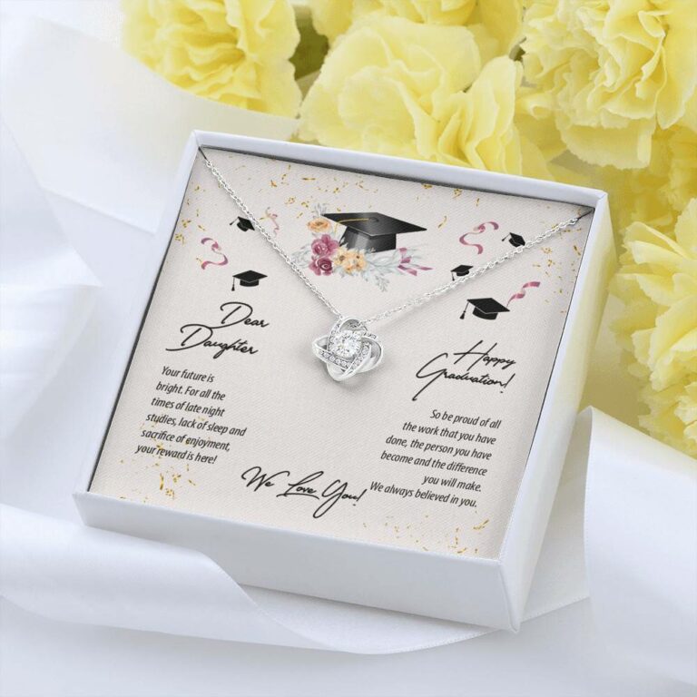 Dear Daughter Happy Graduation We Love You Love Knot Pendant Necklaces - Graduation Day Gift For Her