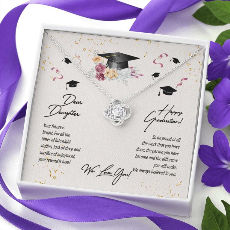 Dear Daughter Happy Graduation We Love You Love Knot Pendant Necklaces - Graduation Day Gift For Her