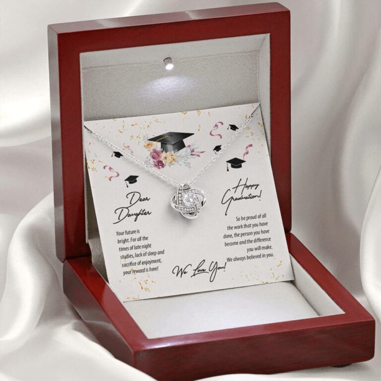 Dear Daughter Happy Graduation We Love You Love Knot Pendant Necklaces - Graduation Day Gift For Her