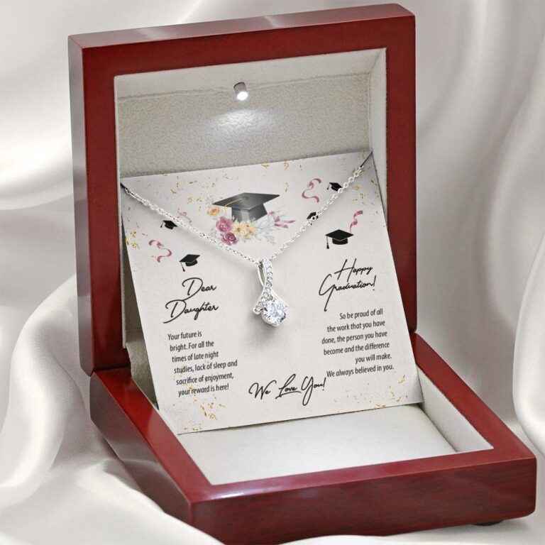 Dear Daughter Happy Graduation We Love You Alluring Beauty Pendant Necklace - Graduation Day Gift For Her
