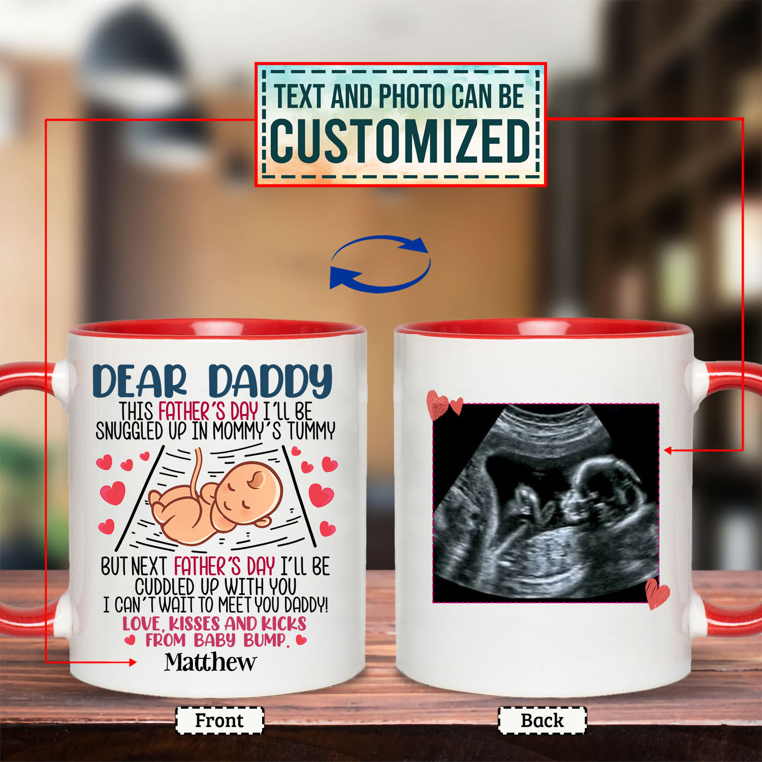 1VT. Dear Daddy This Father Day 2 Side accent mug mk2