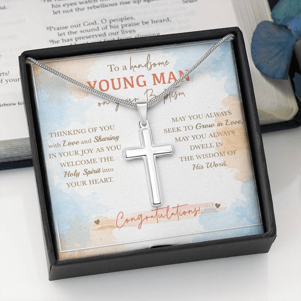 To A Handsome Young Man On Your Baptism Thinking Of You With Love Artisan Crafted Cross Necklace To A Handsome Young Man On Your Baptism Thinking Of You With Love Artisan Crafted Cross Necklace