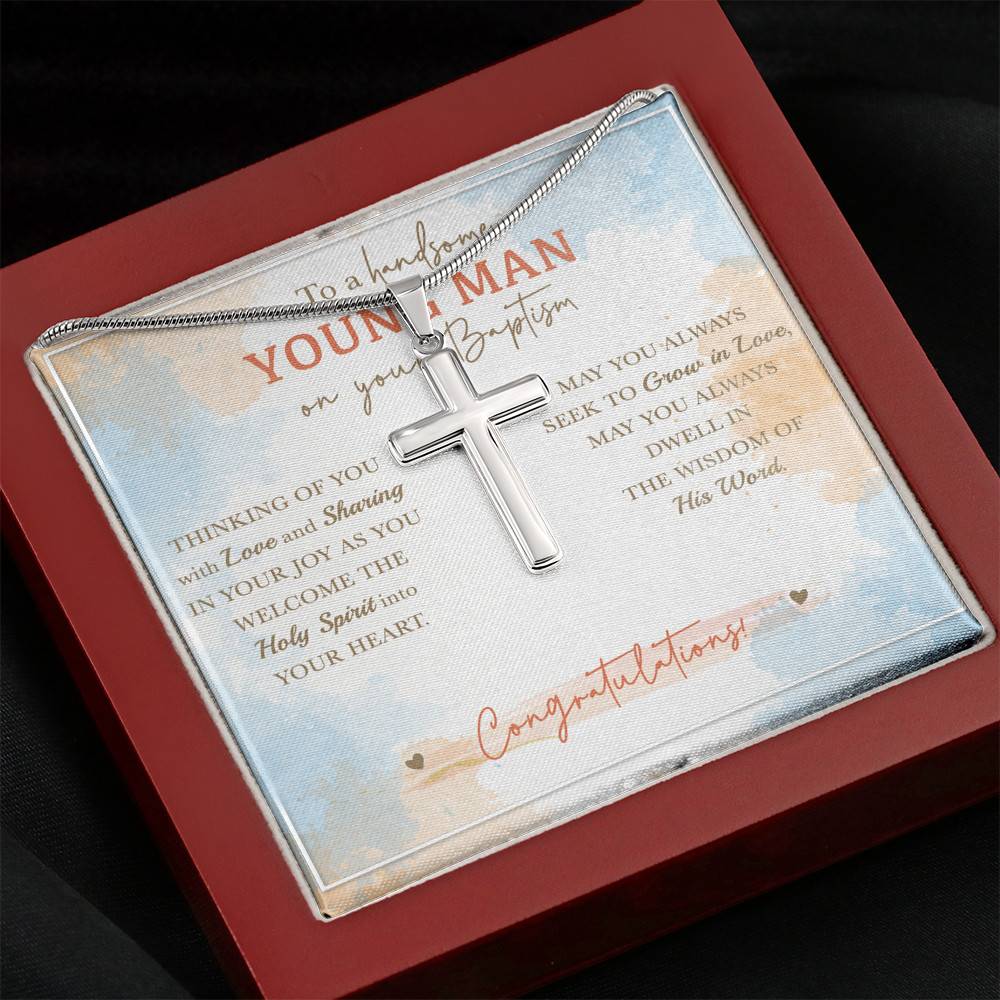 To A Handsome Young Man On Your Baptism Thinking Of You With Love Artisan Crafted Cross Necklace To A Handsome Young Man On Your Baptism Thinking Of You With Love Artisan Crafted Cross Necklace
