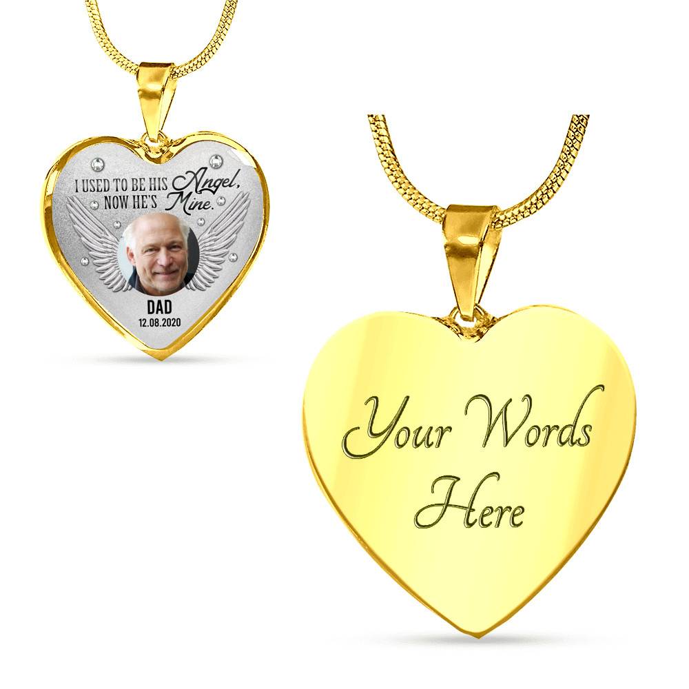 090621-050645-CubeBik-Image-247 Personalized Custom Photo Daddy's Girl I Used To Be His Angel Now He's Mine Dad Memorial Heart Necklace - Bangle