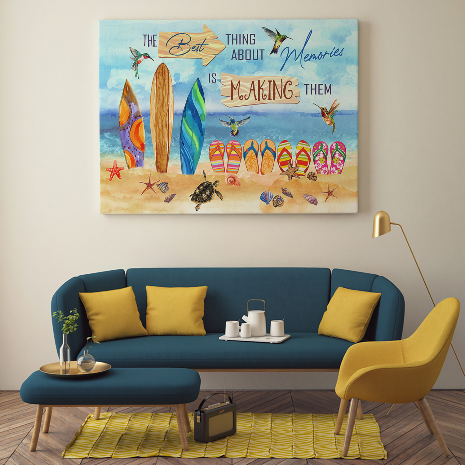 10VT. Ocean The Best Thing About Memories canvas mockup