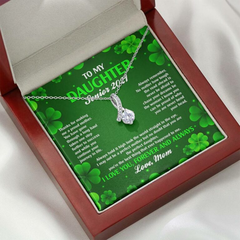 To My Daughter Senior 2021 Alluring Beauty Pendant Necklace - Graduation Day Gift For Her
