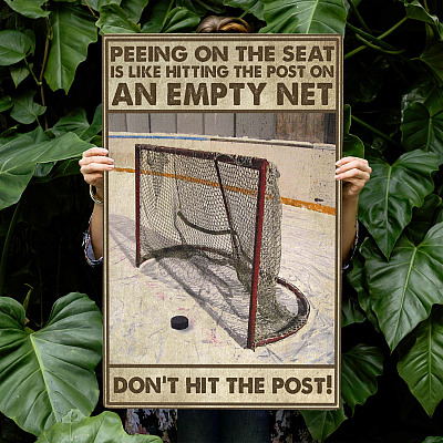 Alternative view of Peeing on The Seat Is Like Hitting the Post on An Empty Net Don't Hit the Post Framed Canvas - Unframed Poster