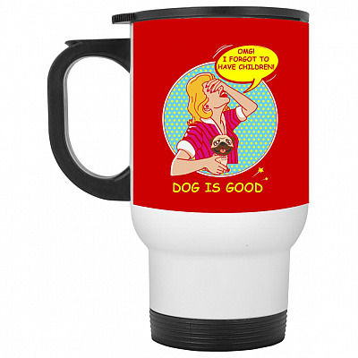 14 oz. White Travel Mug