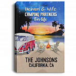 Personalized Husband And Wife Camping Partner Framed Canvas Prints - Unframed Poster - Home Decor Wall Art