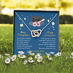 Graduation Dear Daughter Your Future Is Bright for All the Times of Late Night Interlocking Hearts Pendant Necklace