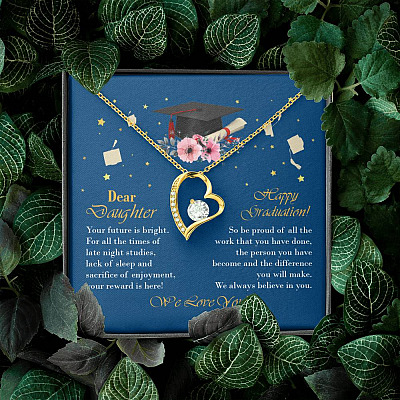Graduation Dear Daughter Your Future Is Bright for All the Times of Late Night Forever Love Pendant Necklace