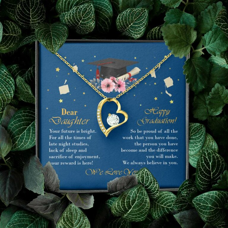 Graduation Dear Daughter Your Future Is Bright for All the Times of Late Night Forever Love Pendant Necklace