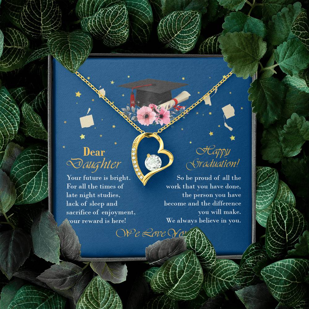 Graduation Dear Daughter Your Future Is Bright for All the Times of Late Night Forever Love Pendant Necklace
