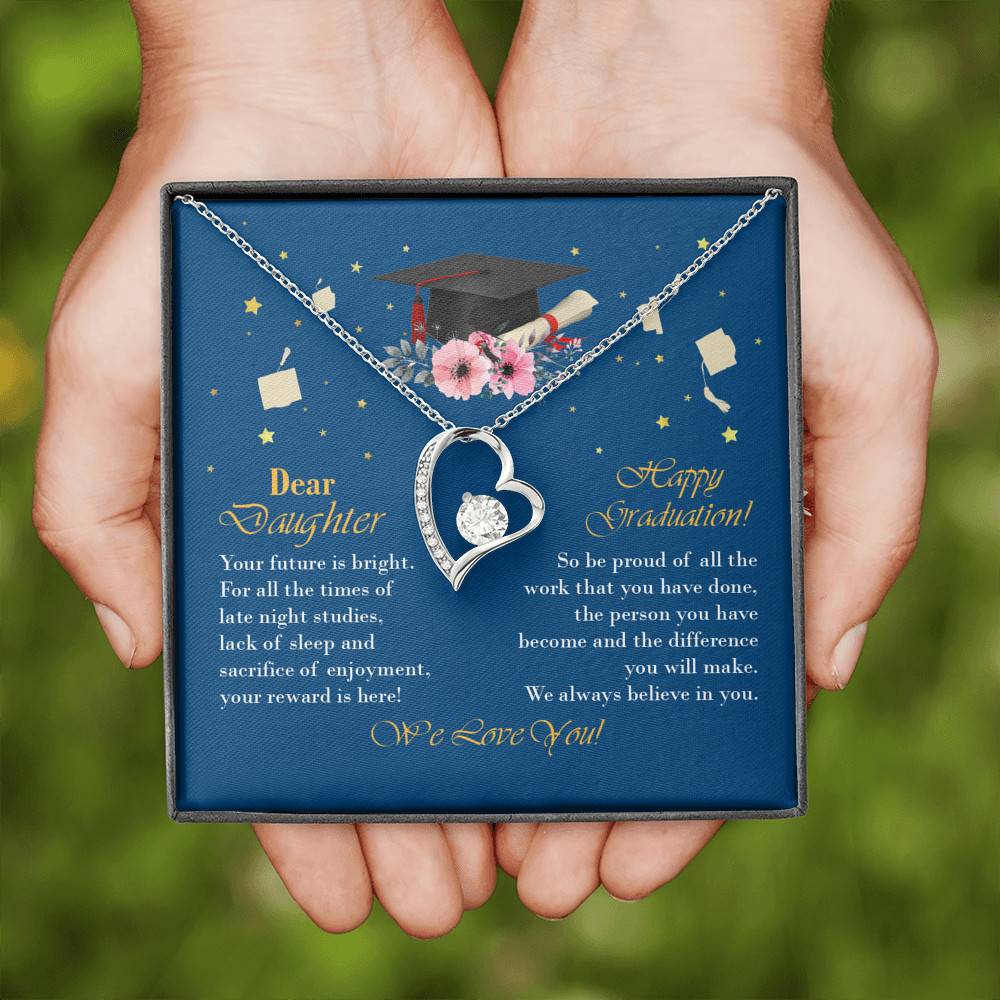 Graduation Dear Daughter Your Future Is Bright for All the Times of Late Night Forever Love Pendant Necklace
