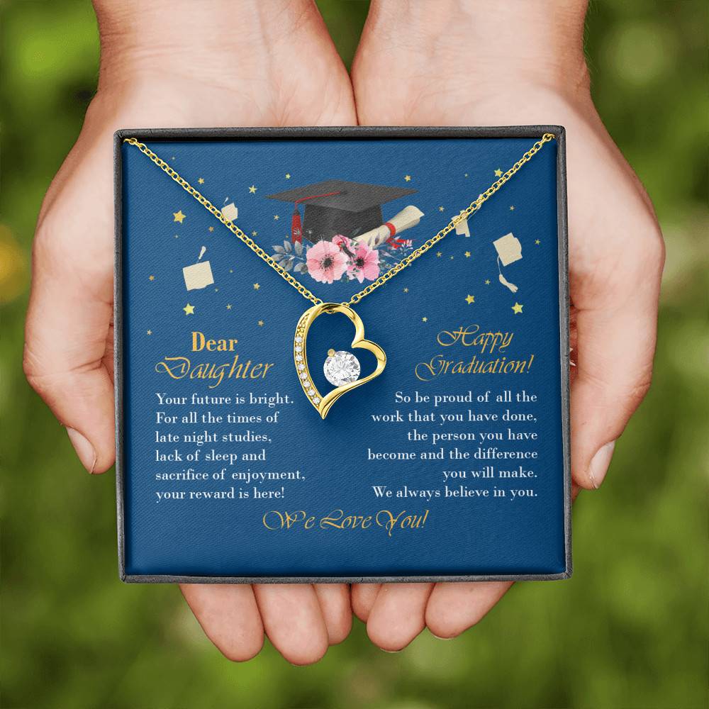 Graduation Dear Daughter Your Future Is Bright for All the Times of Late Night Forever Love Pendant Necklace