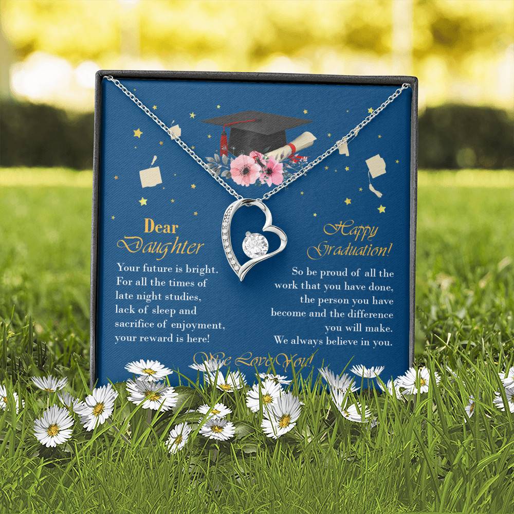 Graduation Dear Daughter Your Future Is Bright for All the Times of Late Night Forever Love Pendant Necklace