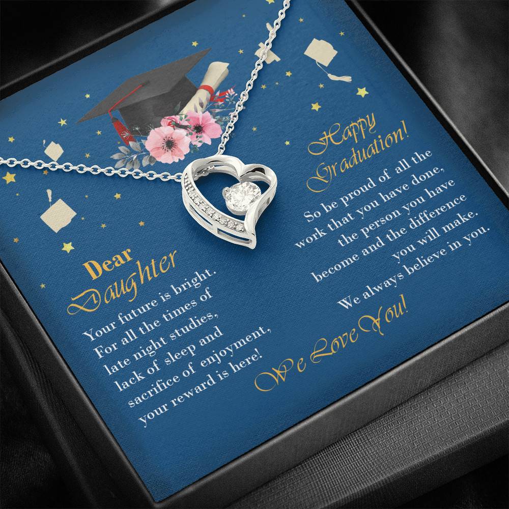 Graduation Dear Daughter Your Future Is Bright for All the Times of Late Night Forever Love Pendant Necklace