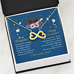 Graduation Dear Daughter Your Future Is Bright for All the Times of Late Night Infinity Heart Pendant Necklace