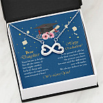 Graduation Dear Daughter Your Future Is Bright for All the Times of Late Night Infinity Heart Pendant Necklace