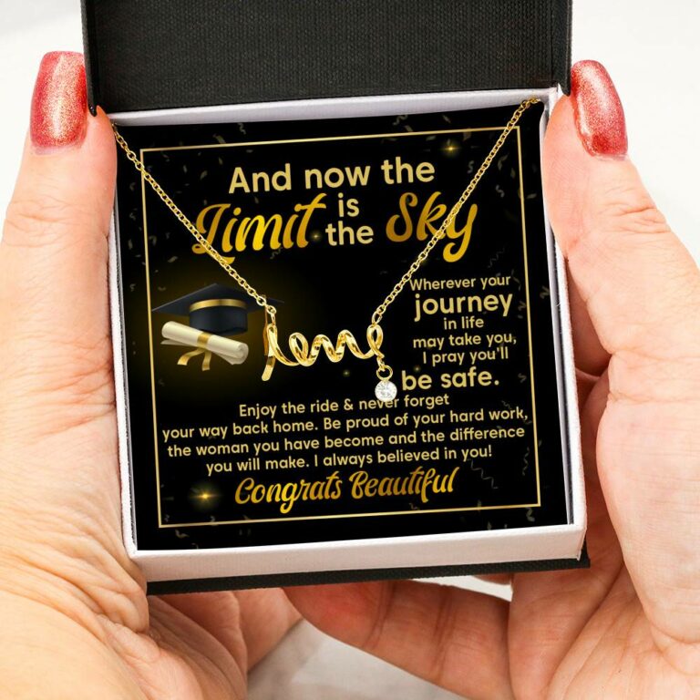 Graduation And Now The Limit Is The Sky I Always Believed In You Congrats Beautiful Scripted Love Pendant Necklace