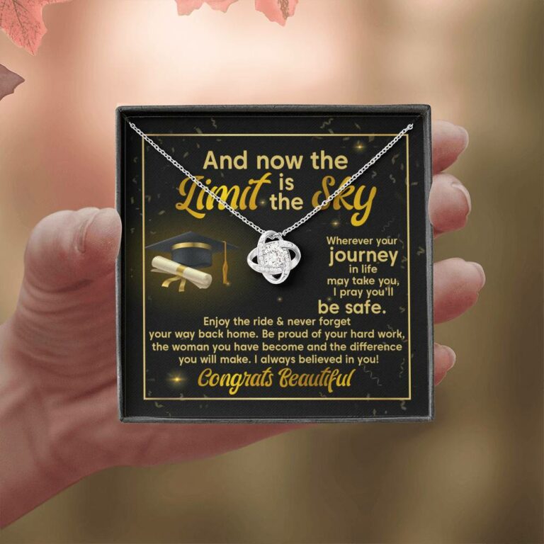 Graduation And Now The Limit Is The Sky I Always Believed In You Congrats Beautiful Love Knot Pendant Necklace