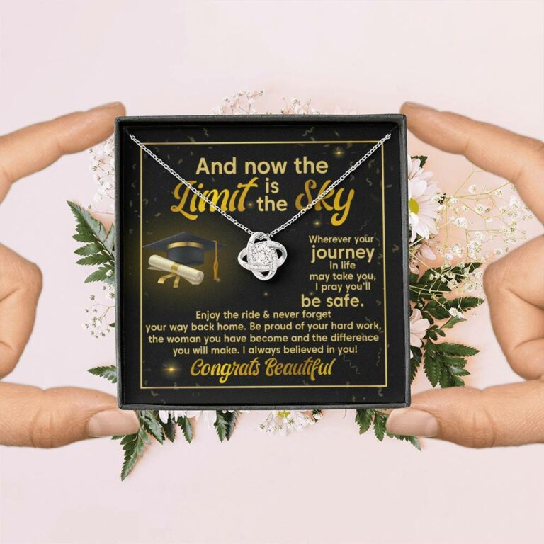 Graduation And Now The Limit Is The Sky I Always Believed In You Congrats Beautiful Love Knot Pendant Necklace