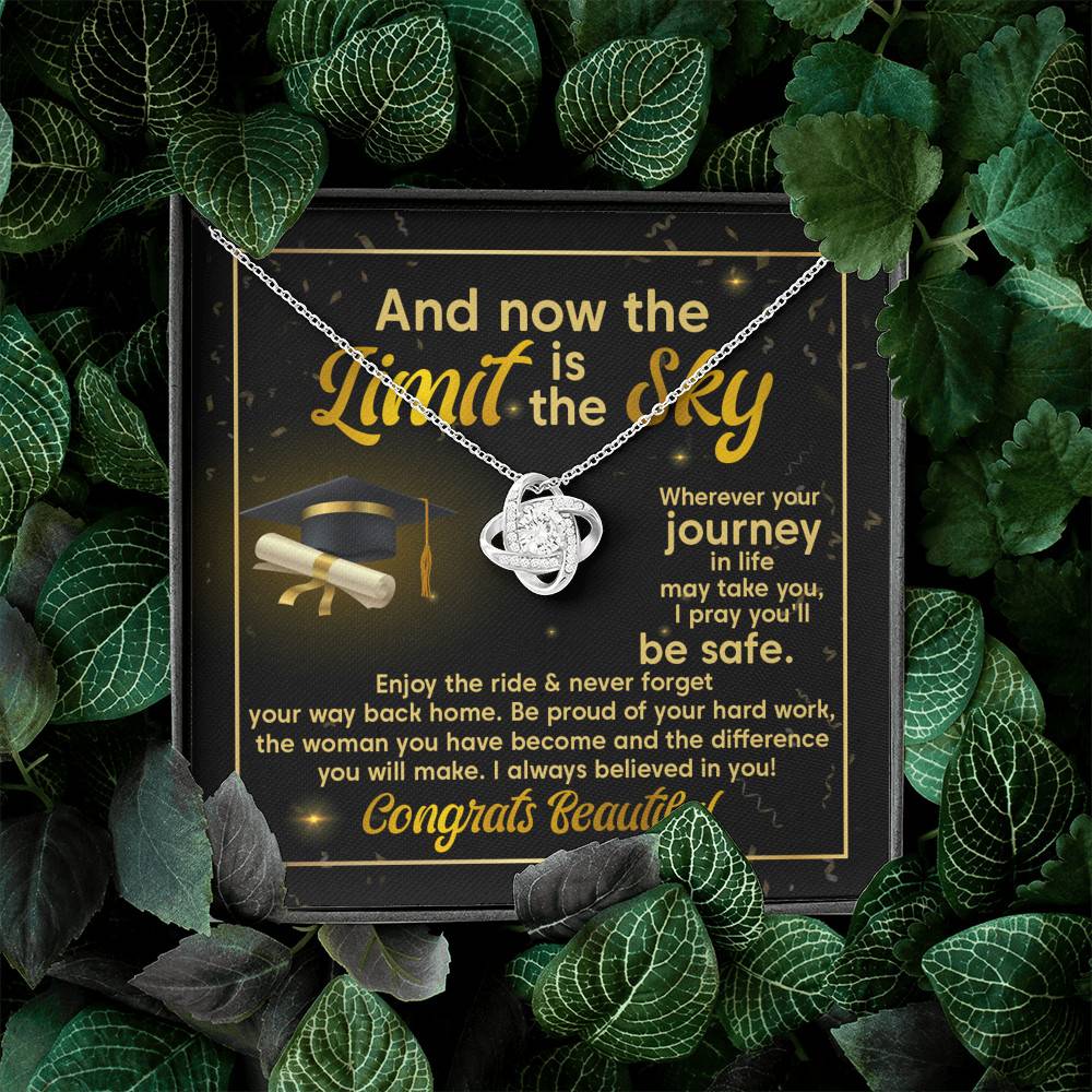 Graduation And Now The Limit Is The Sky I Always Believed In You Congrats Beautiful Love Knot Pendant Necklace Graduation And Now The Limit Is The Sky I Always Believed In You Congrats Beautiful Love Knot Pendant Necklace