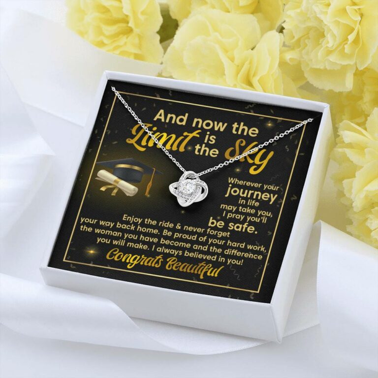 Graduation And Now The Limit Is The Sky I Always Believed In You Congrats Beautiful Love Knot Pendant Necklace