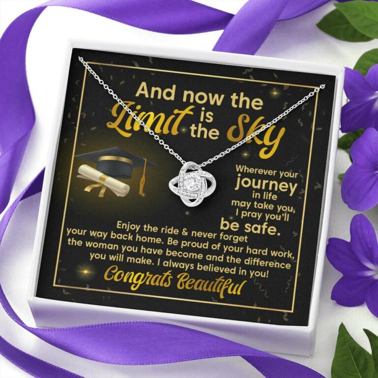 Graduation And Now The Limit Is The Sky I Always Believed In You Congrats Beautiful Love Knot Pendant Necklace