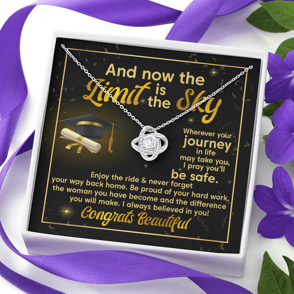 Graduation And Now The Limit Is The Sky I Always Believed In You Congrats Beautiful Love Knot Pendant Necklace Graduation And Now The Limit Is The Sky I Always Believed In You Congrats Beautiful Love Knot Pendant Necklace