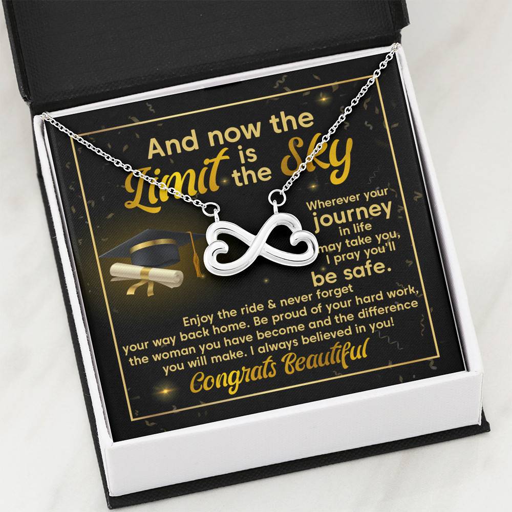 Graduation And Now The Limit Is The Sky I Always Believed In You Congrats Beautiful Infinity Heart Pendant Necklace Graduation And Now The Limit Is The Sky I Always Believed In You Congrats Beautiful Infinity Heart Pendant Necklace