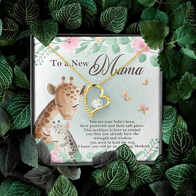 To A New Mama You're Your Baby's Hero I Know You Will An Amazing Mother Forever Love Pendant Necklace
