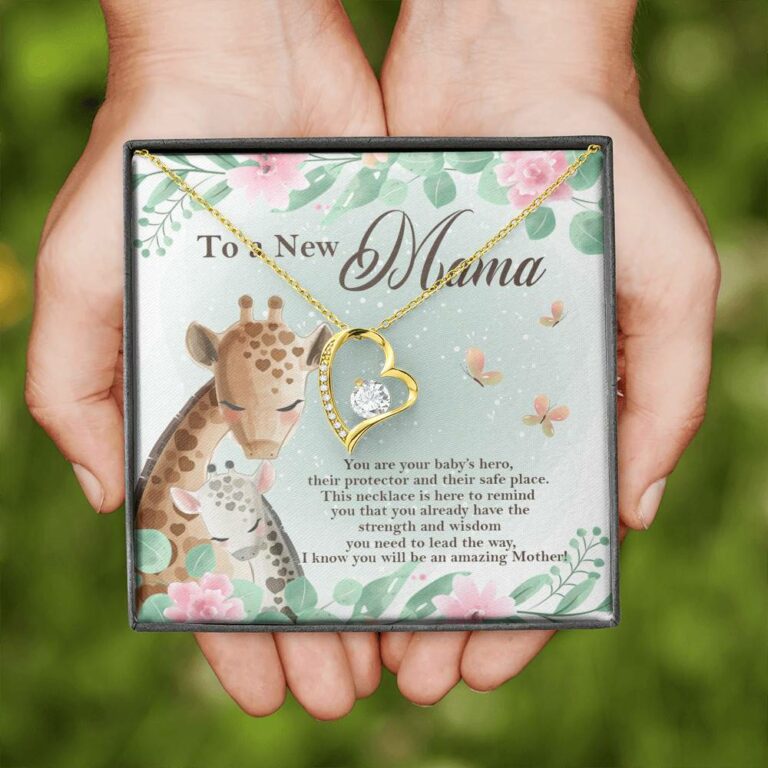 To A New Mama You're Your Baby's Hero I Know You Will An Amazing Mother Forever Love Pendant Necklace